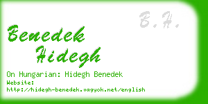 benedek hidegh business card
